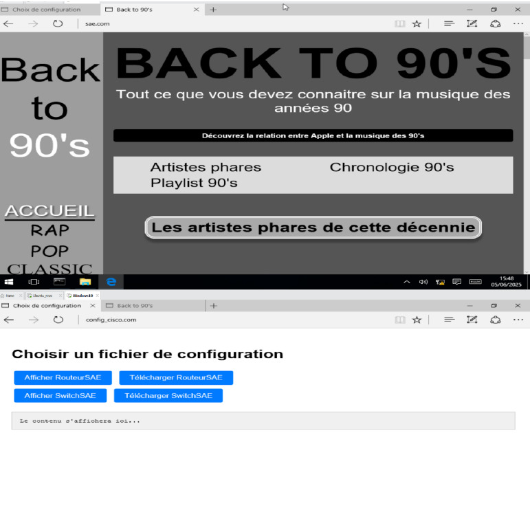 Capture d'écran du projet SAÉ 2.03